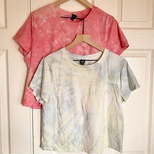 Wild Fable Target cropped t-shirts tie dye women’s size Large 90s Y2K style